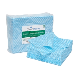 CleanWorks ProEco Compostable Cleaning Cloth Blue (Pack 50)