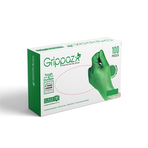 Grippaz Heavy Duty Nitrile Disposable Glove Green Medium