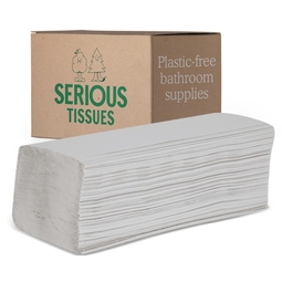 Serious Tissues 100% Recycled V-Fold 1Ply Hand Towel White (Case 3,510)