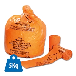 PTD NHS Clinical Waste Orange 11x17x26 5KG (Case 500)