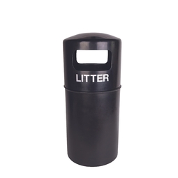 100% Recycled Eco Litter Bin Black 90 Litre