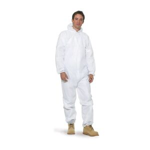 KeepCLEAN Disposable Hooded Coverall White  Large