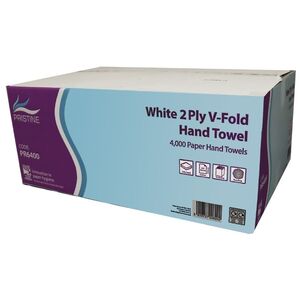 PRISTINE 2Ply V-Fold Hand Towel White