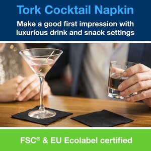 Tork Cocktail Napkin Black
