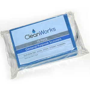 CleanWorks Colour Coded Scourer Blue (Pack 10)