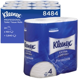 Kleenex Toilet Tissue Rolls 4Ply White 160 Sheet (Case 36)
