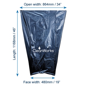 CleanWorks Extra Heavy Duty Compactor Sacks Black 19x34x46" (Case 100)