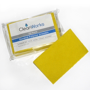 CleanWorks Colour Coded Scourer Yellow (Pack 10)
