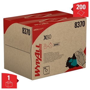 Wypall X60 Cloths Brag Box Blue 200 Sheet 42x31CM