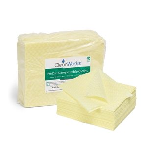 CleanWorks ProEco Compostable Cleaning Cloth Yellow (Pack 50)