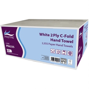 PRISTINE 2Ply C-Fold Hand Towel White