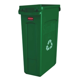 Rubbermaid Slim Jim With Venting Channels Green 87 Litre