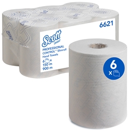 6621 Scott Control Slimroll Rolled Hand Towels White