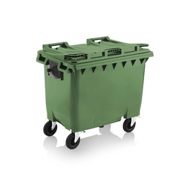4-wheeled Waste Container Green 660 Litre