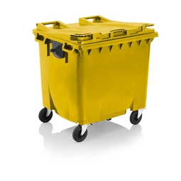 4-wheeled Waste Container Yellow 1100 Litre