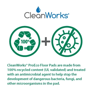CleanWorks ProEco Scrubbing Floor Pad Green 17" (Case 5)