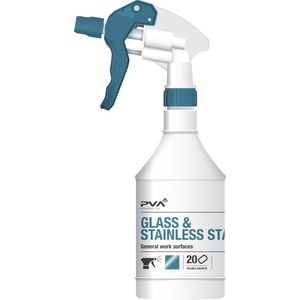 PVA Hygiene Empty Trigger Spray Complete Glass & Stainless Steel Cleaner