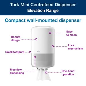 Tork Mini Centrefeed Dispenser White