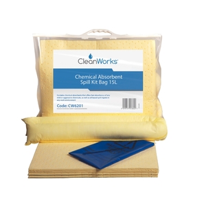 CleanWorks Chemical Absorbent Spill Kit Bag 15 Litre