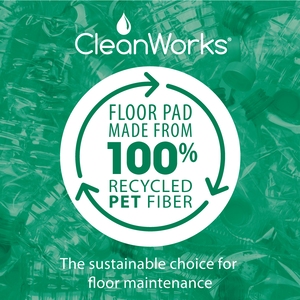 CleanWorks ProEco Scrubbing Floor Pad Blue 18" (Case 5)