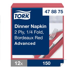 Tork Dinner Napkin Bordeaux Red