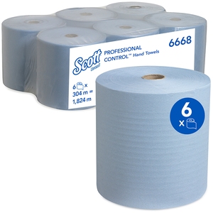 Scott Hand Towel Roll 304M Blue (Case 6)