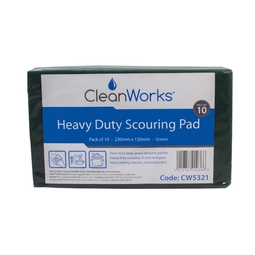 CleanWorks Heavy Duty Scouring Pads Green (Pack 10)