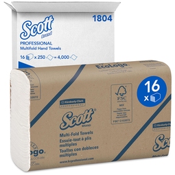Scott Multifold Hand Towels 1Ply White (Case 4000)