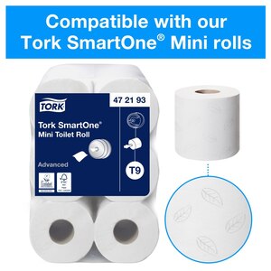 Tork SmartOne Mini Twin Toilet Roll Dispenser White