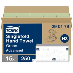 Tork Singlefold Hand Towels 2Ply Green