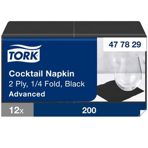 Tork Cocktail Napkin Black