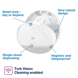 Tork SmartOne Mini Toilet Paper Roll Dispenser White
