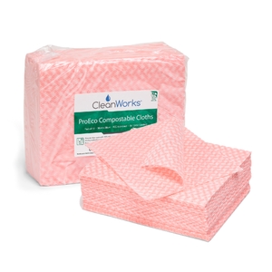 CleanWorks ProEco Compostable Cleaning Cloth Red