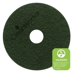 CleanWorks ProEco Scrubbing Floor Pad Green 12" (Case 5)