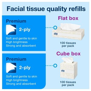 Tork Soft Facial Tissue Cube Box White 100 Sheet
