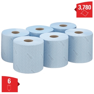 WypAll 1Ply Food & Hygiene Wiping Paper L10 Centrefeed for Roll Control  Dispenser Blue