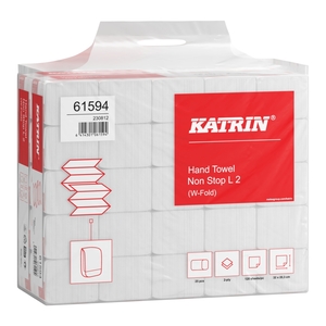 Katrin W-fold Paper Towels Non-Stop Long 2-Ply Handy Pack 120 Sheet