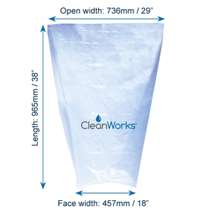 CleanWorks Light Duty Refuse Sacks Clear 18x29x38" (Case 200)