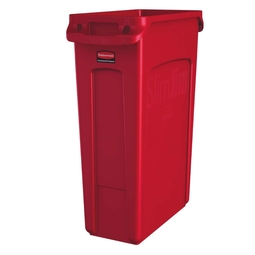 Rubbermaid Slim Jim With Venting Channels Red 87 Litre