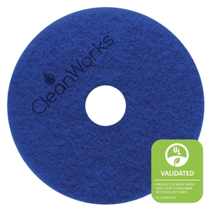 CleanWorks ProEco Scrubbing Floor Pad Blue 11" (Case 5)