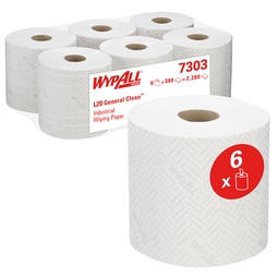Wypall L20 Extra Centrefeed White 300 Sheet (Case 6)