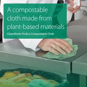 CleanWorks ProEco Compostable Cleaning Cloth Green