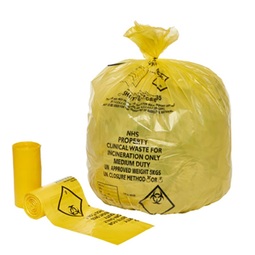 NHS Clinical Waste Sack 10KG Yellow 18x28x39"