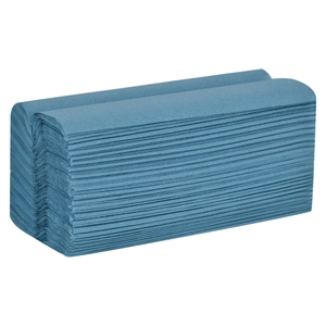 PRISTINE Standard Blue 1Ply Recycled C-Fold Hand Towel