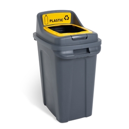 CleanWorks Recycling Plastic Waste Bin Yellow 70 Litre