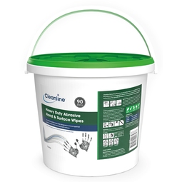Cleanline Heavy Duty Abrasive Hand & Surface Wipes Bucket of 90