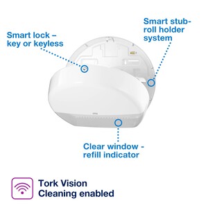 Tork Mini Jumbo Toilet Roll Dispenser White