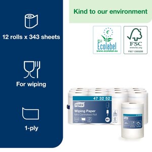 Tork Centrefeed Wiping Paper White 120.05M