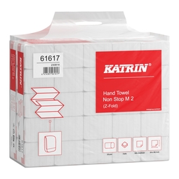 Katrin Z-Fold Paper Towels Non-Stop Medium 2-Ply Handy Pack 160 Sheet