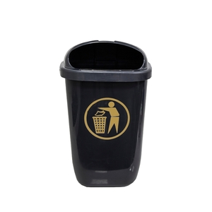Recycled Wall Mounted Litter Bin Black 50 Litre